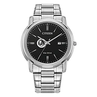Men's Citizen Watch  Silver Buffalo State Bengals Eco-Drive Black Dial Stainless Steel Watch