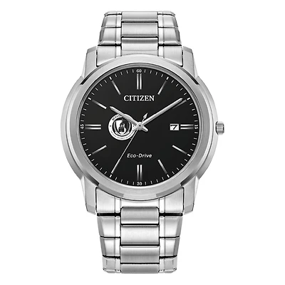 Men's Citizen Watch  Silver Buffalo State Bengals Eco-Drive Black Dial Stainless Steel Watch