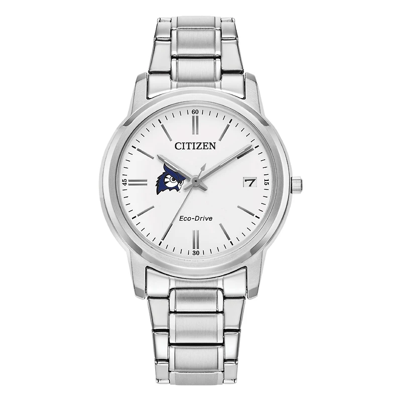 Women's Citizen Watch Silver Westfield State Owls Eco-Drive White Dial Stainless Steel Watch