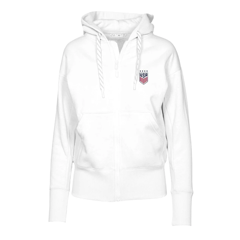 Women's Levelwear  White USWNT Gardinia Full-Zip Hoodie