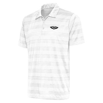 Men's Antigua White New Orleans Pelicans Metallic Logo Compass Polo