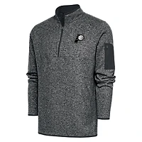 Men's Antigua Heather Gray Indiana Pacers Metallic Logo Big & Tall Fortune Quarter-Zip Jacket