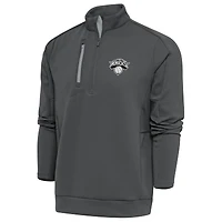 Men's Antigua Pewter New York Knicks Metallic Logo Generation Quarter-Zip Top