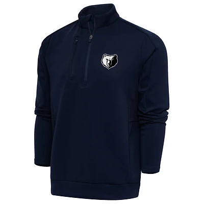 Men's Antigua Navy Memphis Grizzlies Big & Tall Metallic Logo Generation Quarter-Zip Top