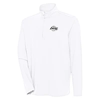 Men's Antigua White Los Angeles Lakers Hunk Quarter-Zip Top