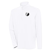 Men's Antigua White Memphis Grizzlies Hunk Quarter-Zip Top