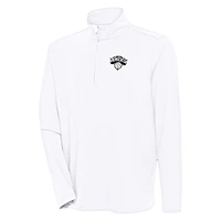 Men's Antigua White New York Knicks Hunk Quarter-Zip Top