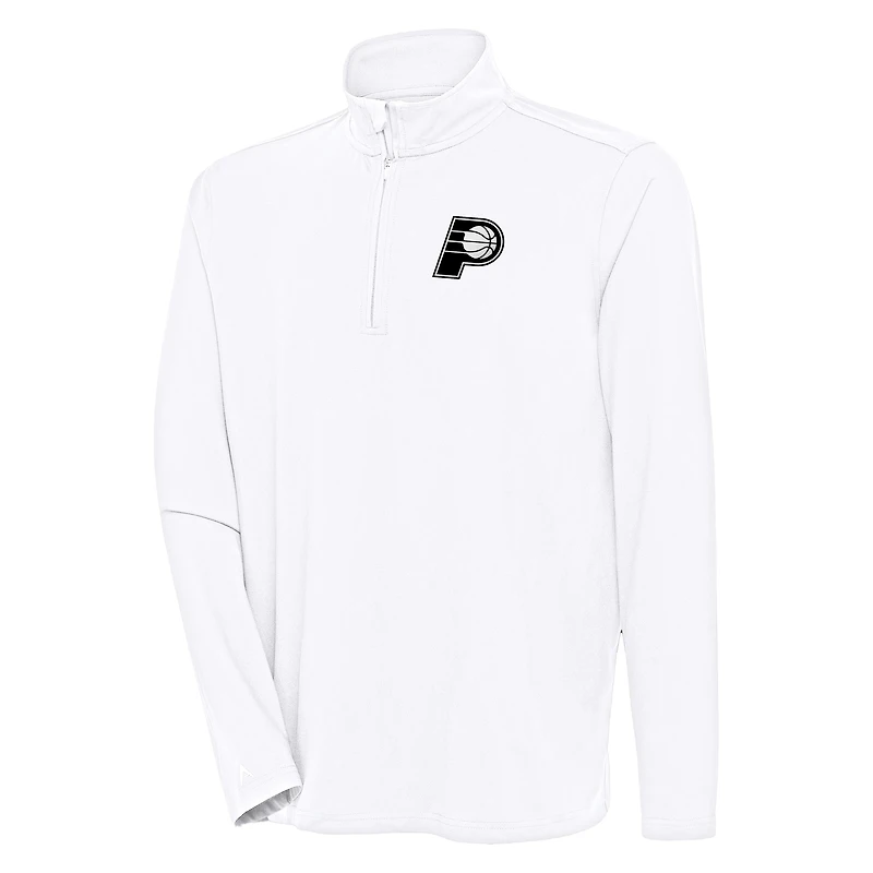 Men's Antigua White Indiana Pacers Hunk Quarter-Zip Top