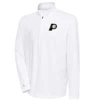 Men's Antigua White Indiana Pacers Metallic Logo Tribute Quarter-Zip Top