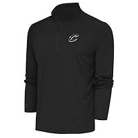 Men's Antigua Charcoal Cleveland Cavaliers Metallic Logo Tribute Quarter-Zip Top