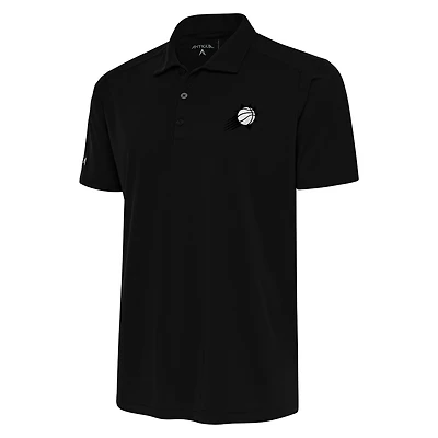 Men's Antigua Black Phoenix Suns Metallic Logo Tribute Desert Dry Polo