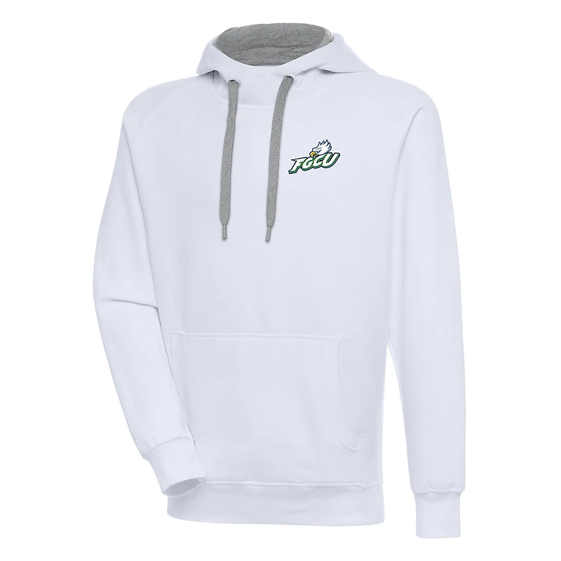 Men's Antigua White Florida Gulf Coast Eagles Victory Pullover Hoodie