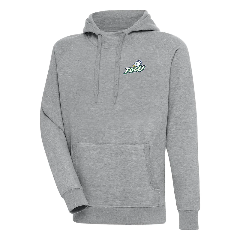 Men's Antigua Heather Gray Florida Gulf Coast Eagles Victory Pullover Hoodie