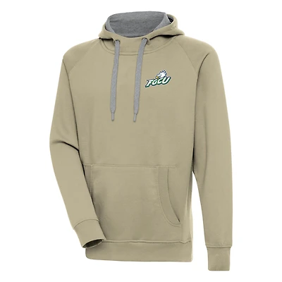 Men's Antigua Khaki Florida Gulf Coast Eagles Victory Pullover Hoodie