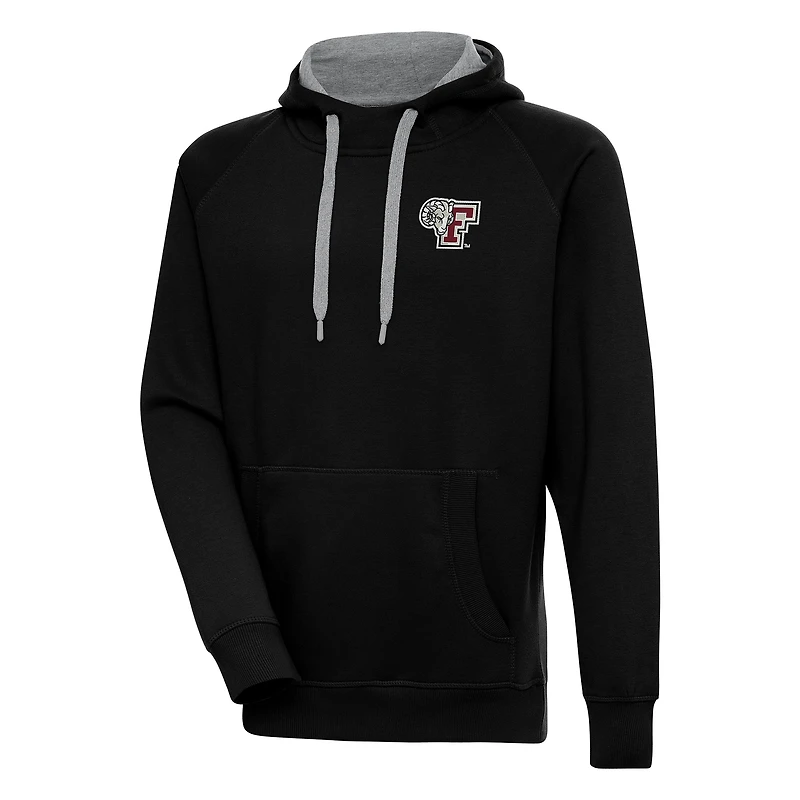 Men's Antigua Black Fordham Rams Victory Pullover Hoodie