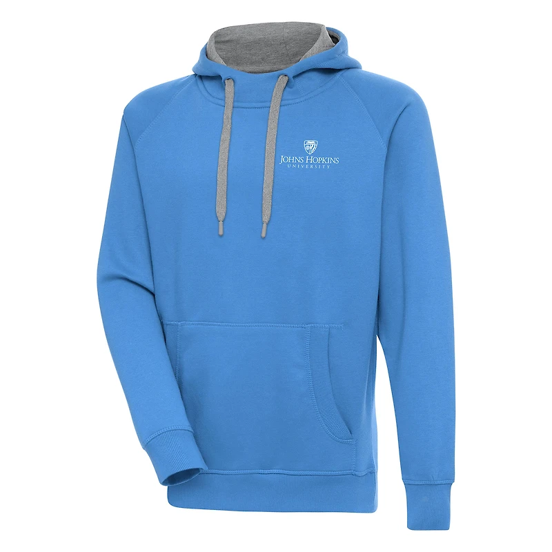 Men's Antigua Light Blue Johns Hopkins Blue Jays Victory Pullover Hoodie