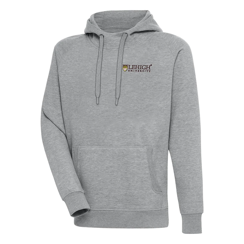 Men's Antigua  Heather Gray Lehigh Mountain Hawks Victory Pullover Hoodie