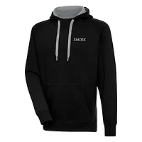 Men's Antigua  Black Emory Eagles Victory Pullover Hoodie