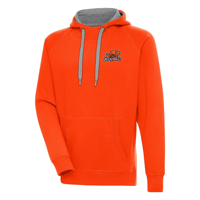 Men's Antigua  Orange Bucknell Bison Victory Pullover Hoodie