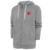 Men's Antigua  Heather Gray Boston University Victory Full-Zip Hoodie
