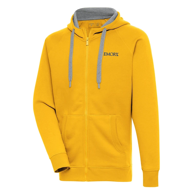 Men's Antigua Gold Emory Eagles Victory Full-Zip Hoodie