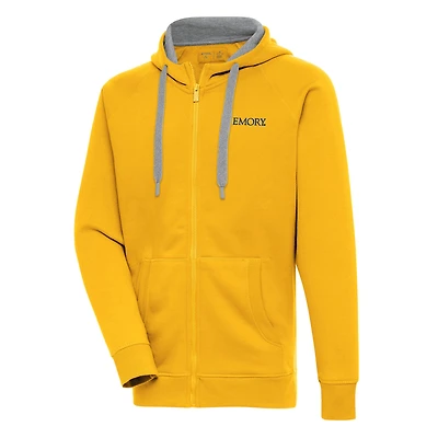 Men's Antigua Gold Emory Eagles Victory Full-Zip Hoodie