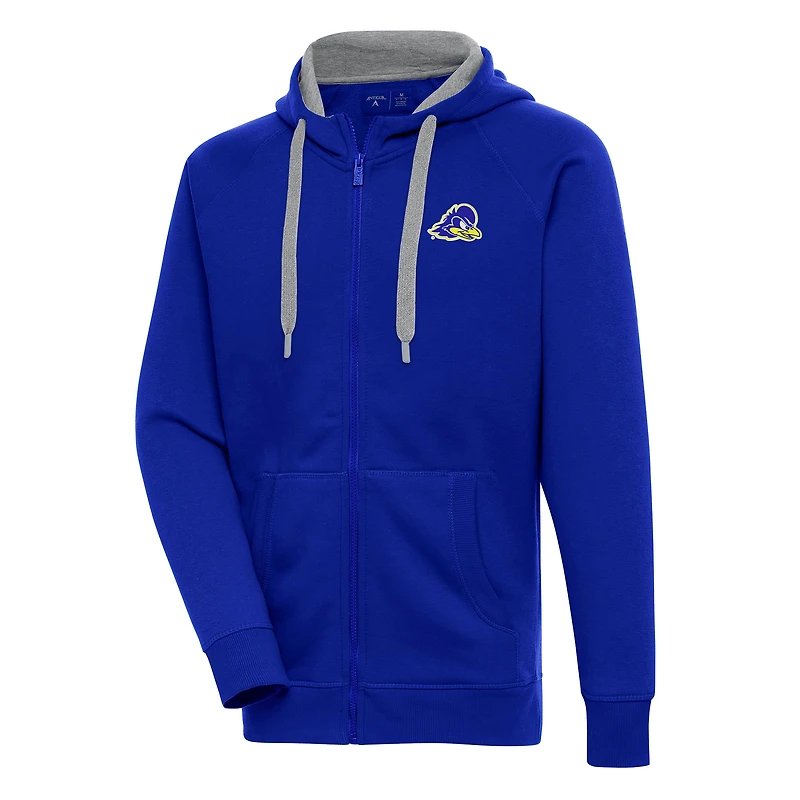 Men's Antigua Royal Delaware Fightin' Blue Hens Victory Full-Zip Hoodie