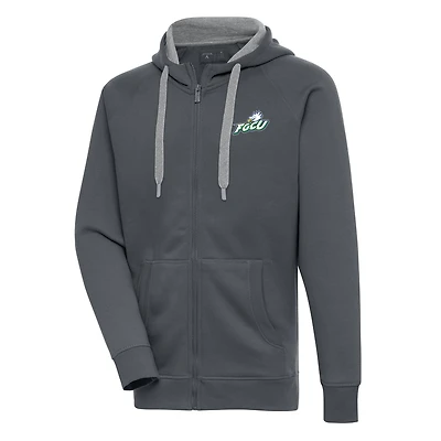 Men's Antigua  Charcoal Florida Gulf Coast Eagles Victory Full-Zip Hoodie