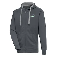 Men's Antigua  Charcoal Florida Gulf Coast Eagles Victory Full-Zip Hoodie