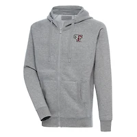Men's Antigua  Heather Gray Fordham Rams Victory Full-Zip Hoodie