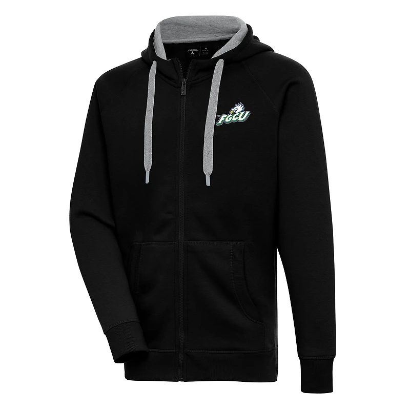 Men's Antigua Black Florida Gulf Coast Eagles Victory Full-Zip Hoodie