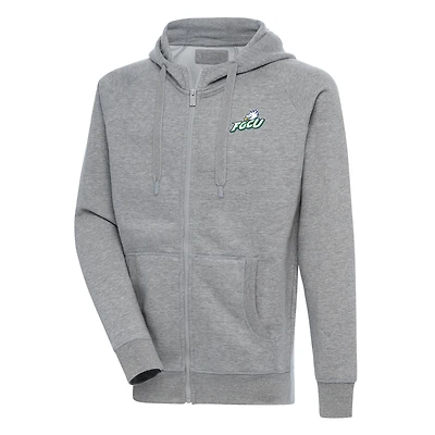 Men's Antigua  Heather Gray Florida Gulf Coast Eagles Victory Full-Zip Hoodie