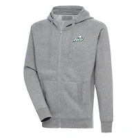 Men's Antigua  Heather Gray Florida Gulf Coast Eagles Victory Full-Zip Hoodie