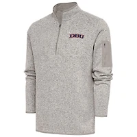 Men's Antigua  Oatmeal Dallas Baptist Patriots Fortune Quarter-Zip Pullover Jacket
