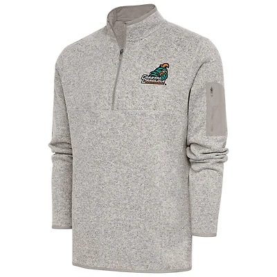 Men's Antigua  Oatmeal Coastal Carolina Chanticleers Fortune Quarter-Zip Pullover Jacket