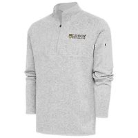 Men's Antigua  Heather Gray Lehigh Mountain Hawks Fortune Quarter-Zip Pullover Jacket