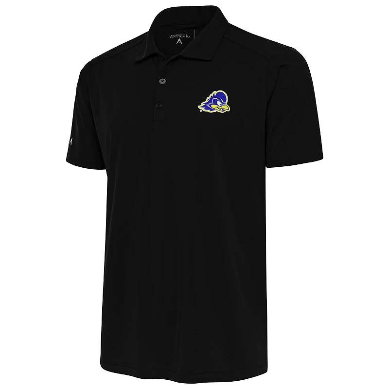 Men's Antigua  Black Delaware Fightin' Blue Hens Tribute Polo