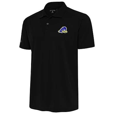 Men's Antigua Black Delaware Fightin' Blue Hens Tribute Polo