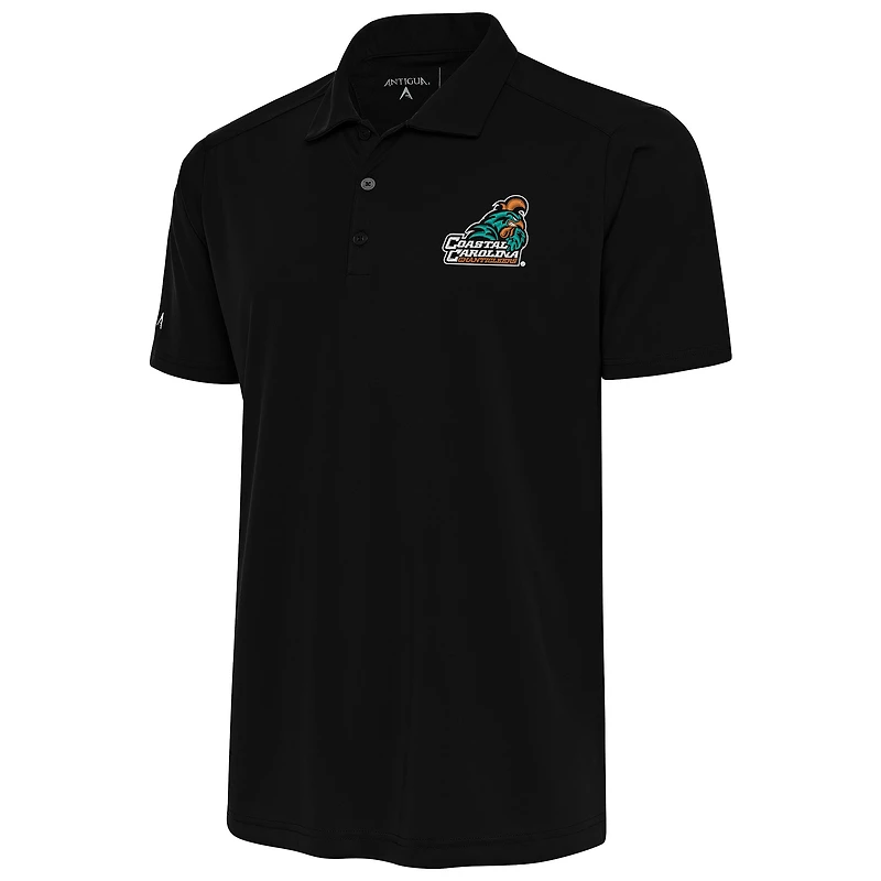 Men's Antigua Black Coastal Carolina Chanticleers Tribute Polo