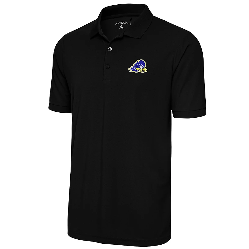 Men's Antigua Black Delaware Fightin' Blue Hens Legacy Pique Polo
