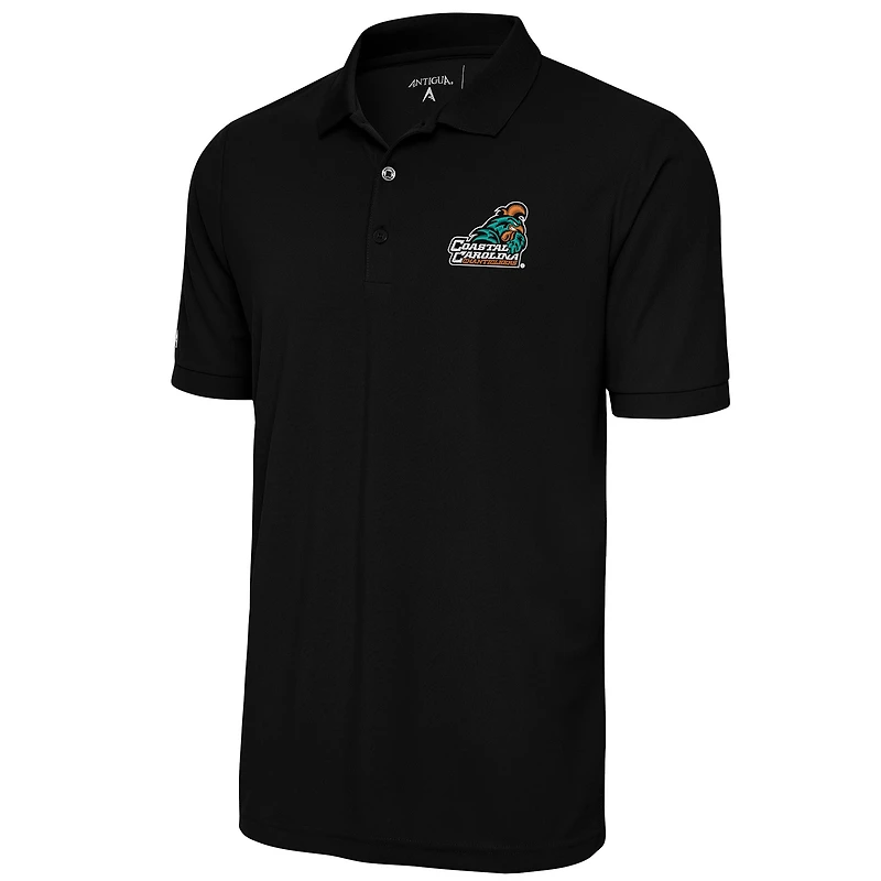 Men's Antigua Black Coastal Carolina Chanticleers Legacy Pique Polo