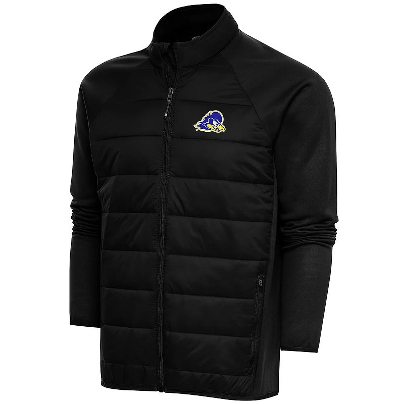 Men's Antigua Black Delaware Fightin' Blue Hens Altitude Quilted Full-Zip Jacket