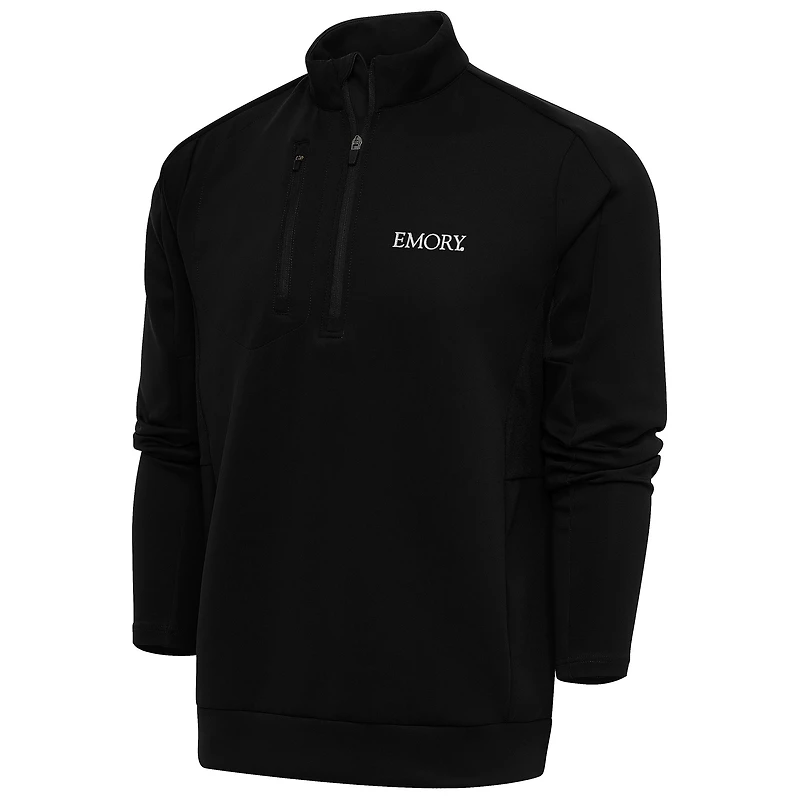 Men's Antigua Black Emory Eagles Generation Quarter-Zip Pullover Top