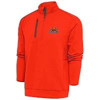 Men's Antigua  Orange Bucknell Bison Generation Quarter-Zip Pullover Top