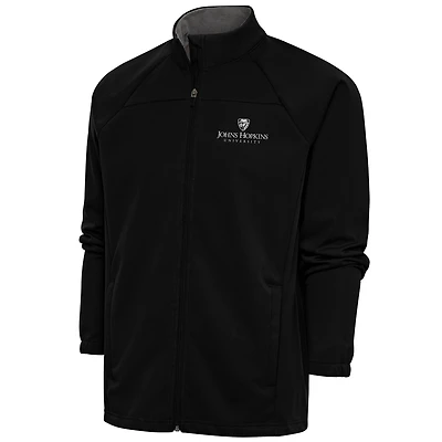 Men's Antigua  Black Johns Hopkins Blue Jays Links Full-Zip Golf Jacket