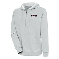 Men's Antigua Heather Gray Dallas Baptist Patriots Action Lightweight Pullover Hoodie