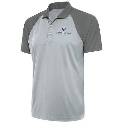 Men's Antigua  Silver/Steel Johns Hopkins Blue Jays Nova Polo