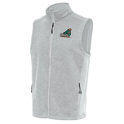 Men's Antigua  Gray Coastal Carolina Chanticleers Course Full-Zip Vest