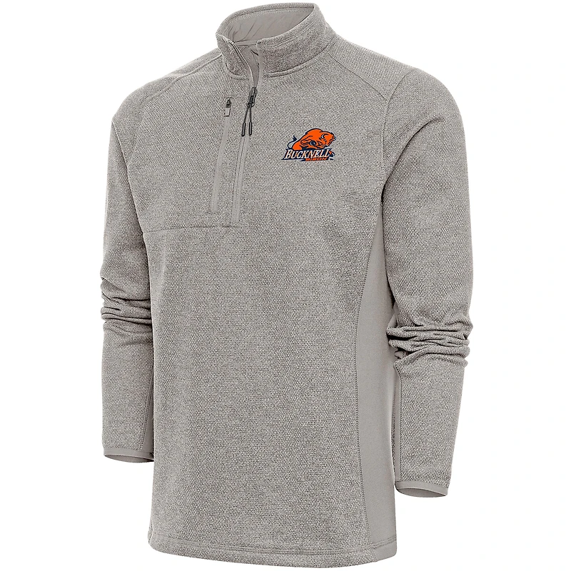 Men's Antigua  Oatmeal Bucknell Bison Course Quarter-Zip Top