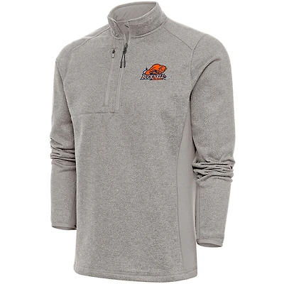 Men's Antigua  Oatmeal Bucknell Bison Course Quarter-Zip Top